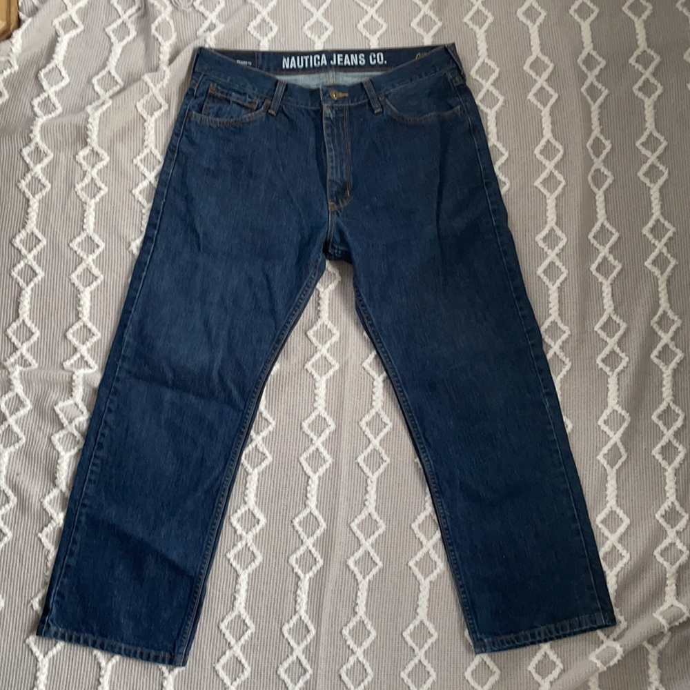 NAUTICA JEANS Men’s 36 x 30 Relaxed Fit Blue Jeans